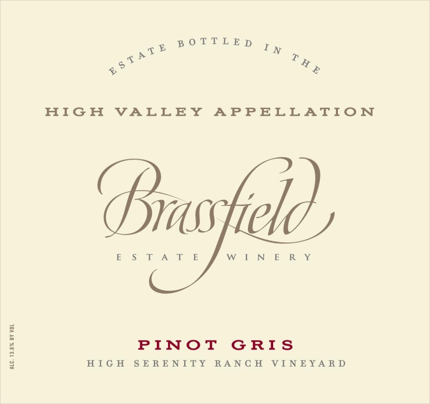Brassfield  Serenity Ranch Vineyard Pinot Gris 2013 Front Label