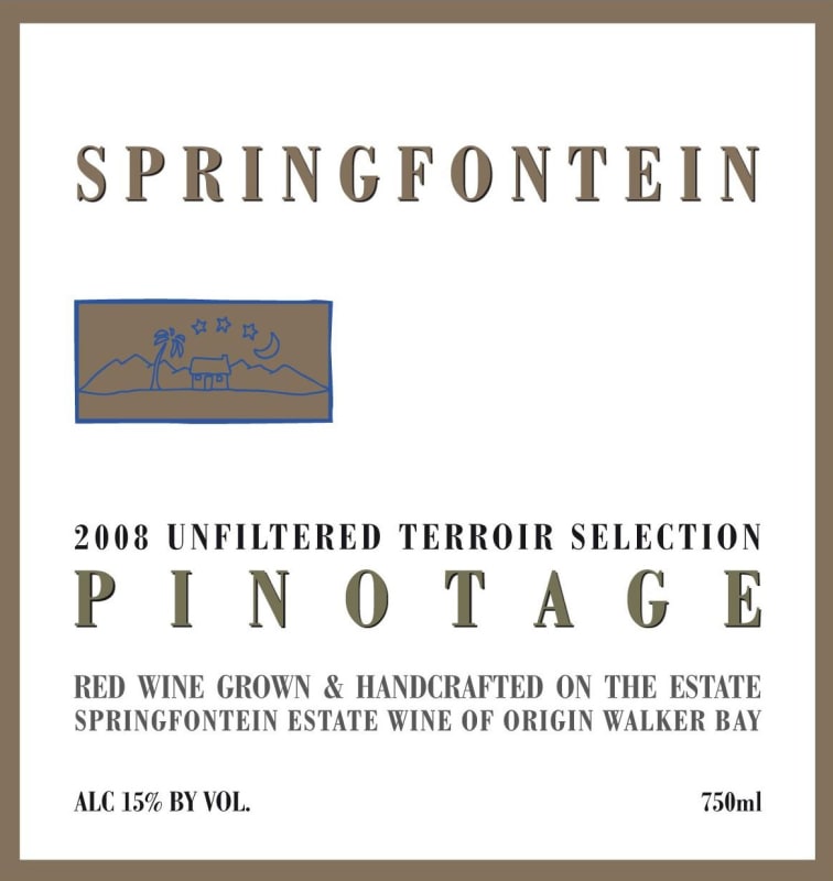Springfontein Wine Estate Terroir Selection Pinotage 2008 Front Label