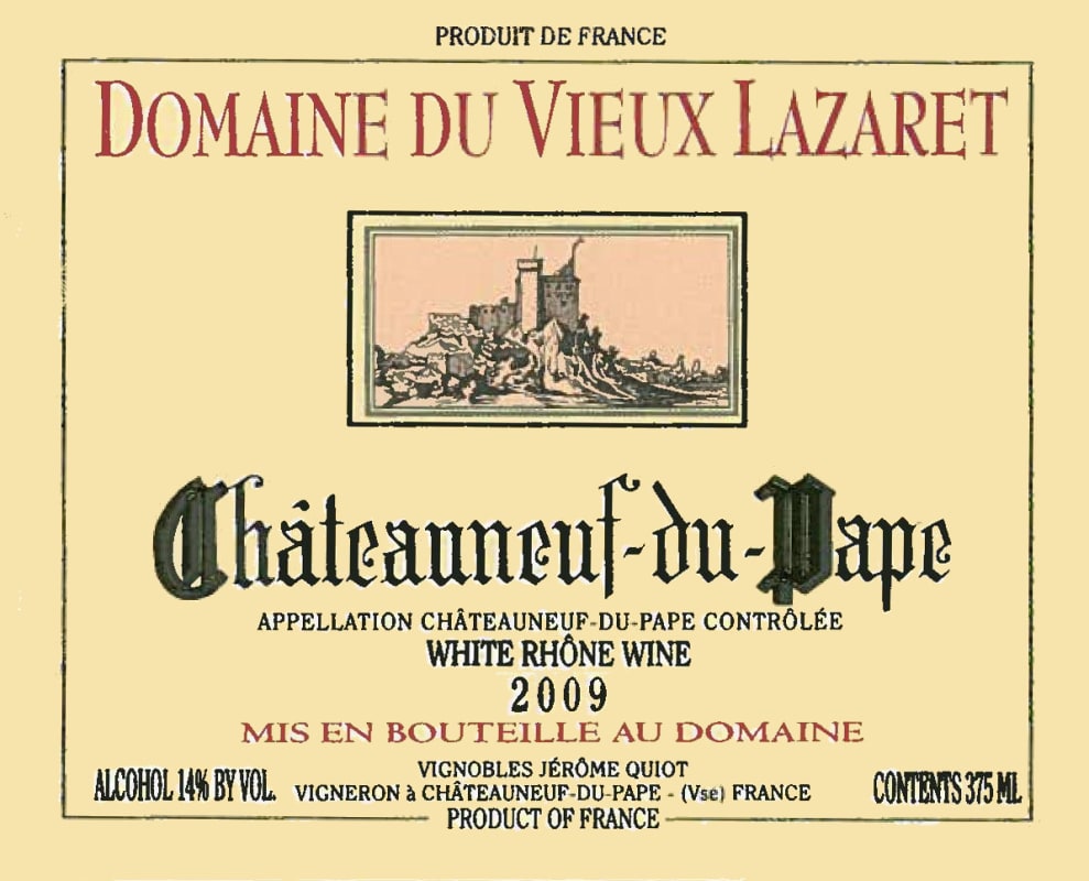 Domaine du Vieux Lazaret Chateauneuf-du-Pape Blanc 2009 Front Label