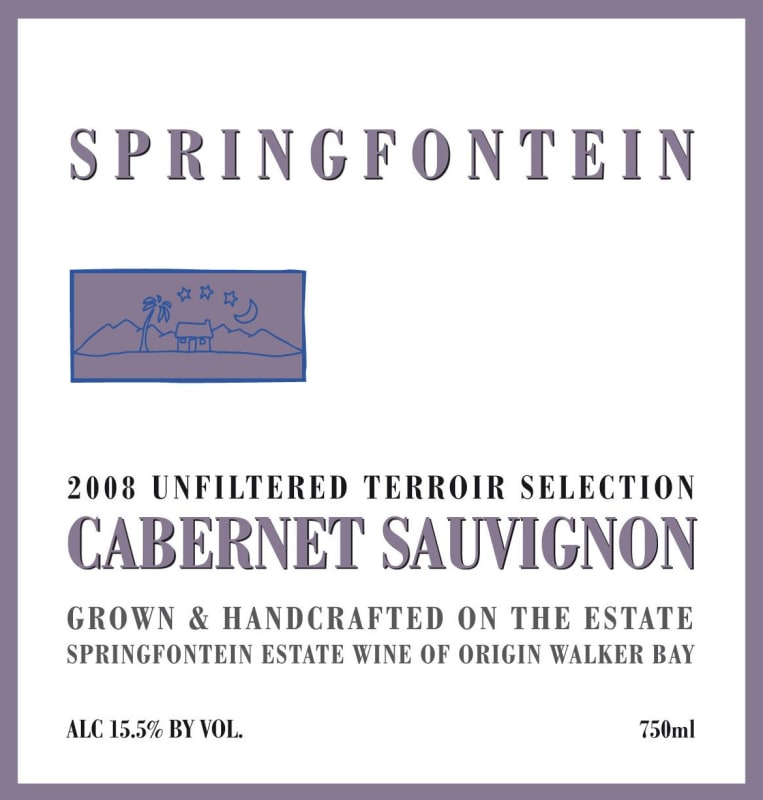 Springfontein Wine Estate Terroir Selection Cabernet Sauvignon 2008 Front Label