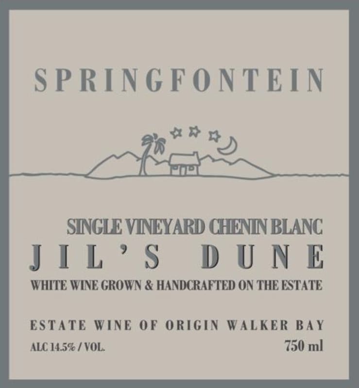 Springfontein Wine Estate Single Vineyard Jil's Dune Chenin Blanc 2014 Front Label