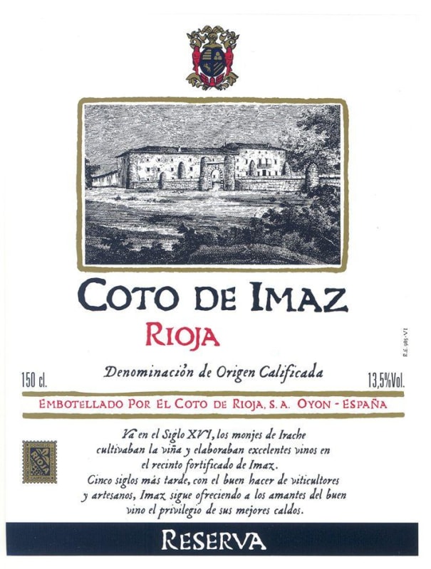 El Coto Coto de Imaz Reserva 2010 Front Label