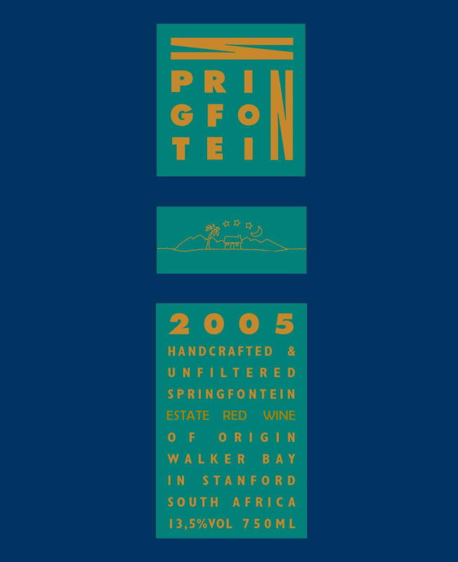 Springfontein Wine Estate Walker Bay Red 2005 Front Label
