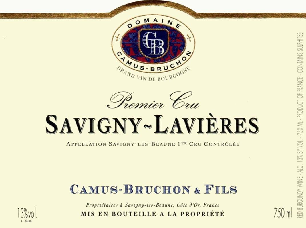 Domaine Camus-Bruchon Savigny-les-Beaune Les Lavieres Premier Cru 2011 Front Label