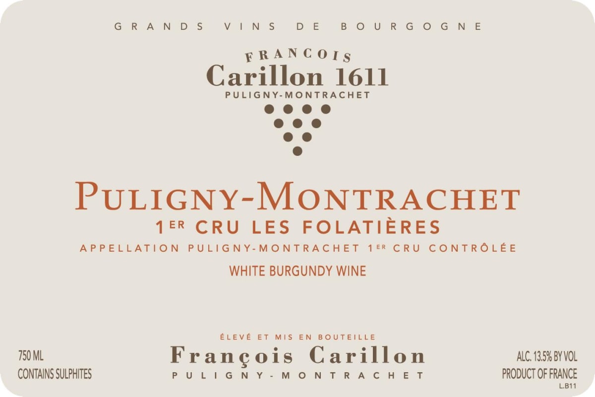 Francois Carillon Puligny-Montrachet Les Folatieres Premier Cru 2014 Front Label