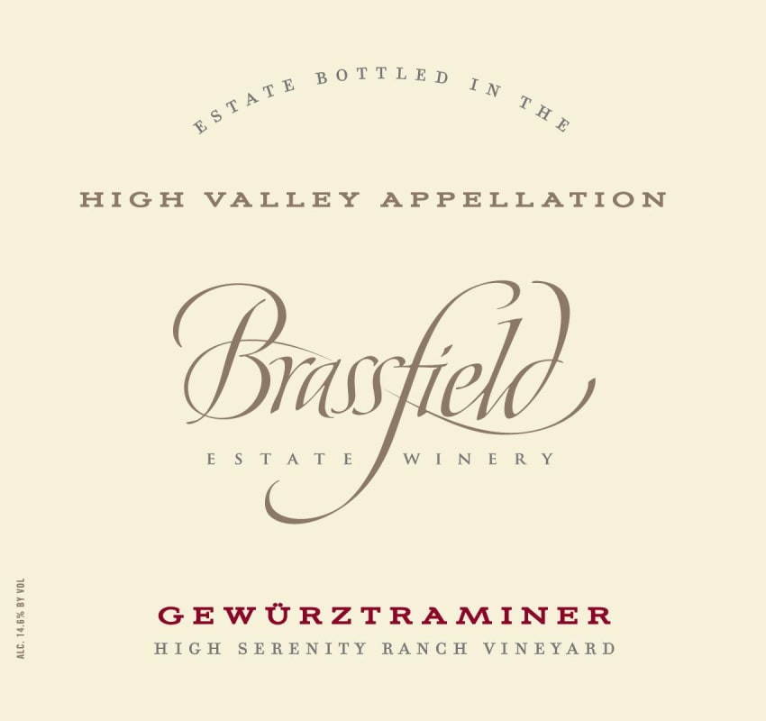 Brassfield  Serenity Ranch Vineyard Gewurztraminer 2014 Front Label