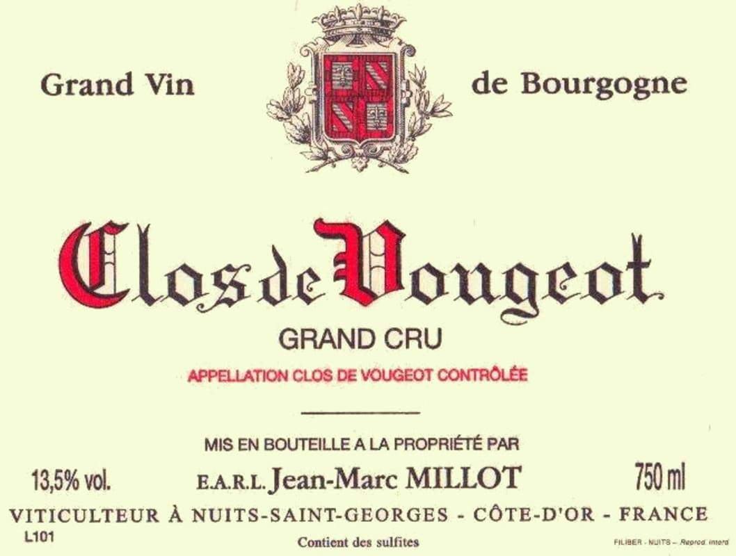 Jean-Marc Millot Clos de Vougeot Grand Cru 2014 Front Label