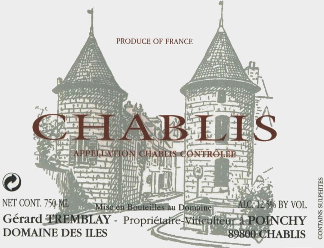 Gerard Tremblay Chablis 2012 Front Label