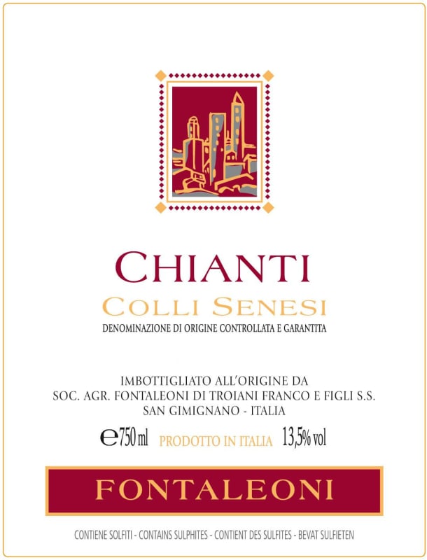 Fontaleoni Chianti Colli Senesi 2012 Front Label