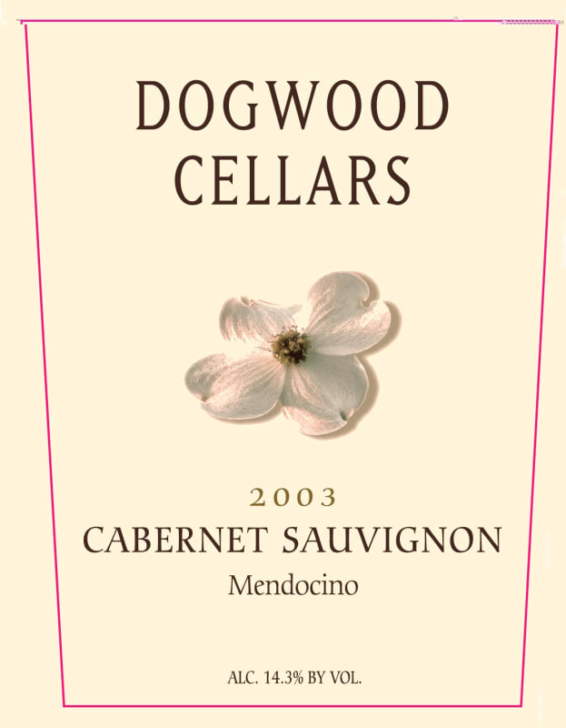 Dogwood Cellars Cabernet Sauvignon 2003 Front Label