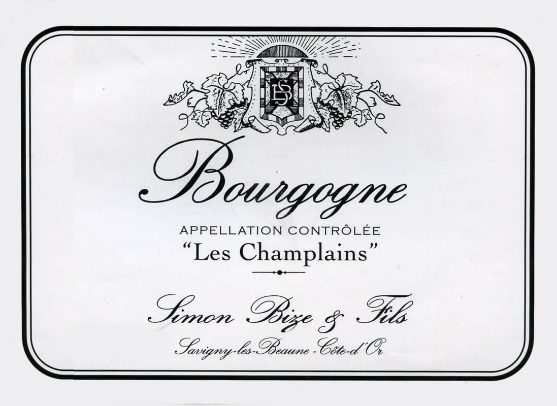 Simon Bize et Fils Bourgogne Blanc les Champlains 2012 Front Label