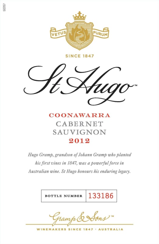 St Hugo Cabernet Sauvignon 2012 Front Label