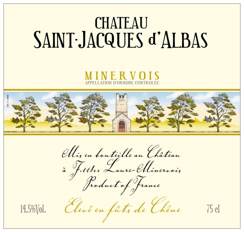 St Jacques d'Albas Minervois 2009 Front Label