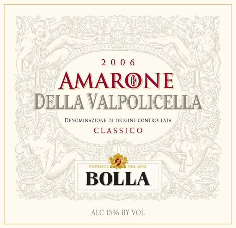 Bolla Amarone della Valpolicella Classico 2006 Front Label