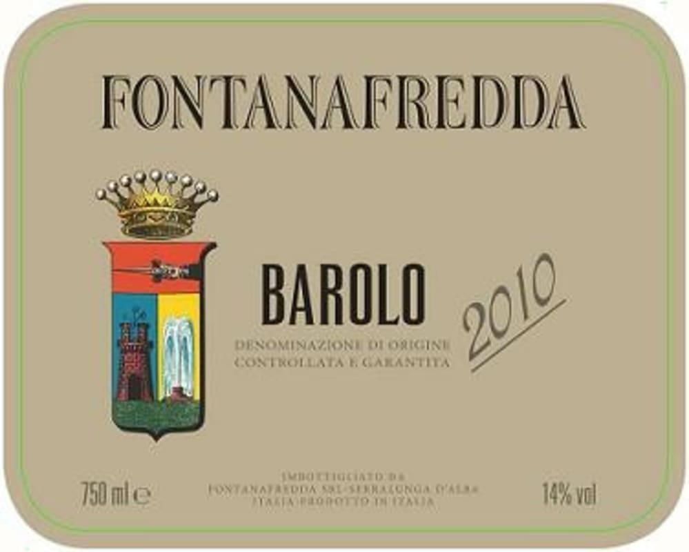 Fontanafredda Barolo 2010 Front Label