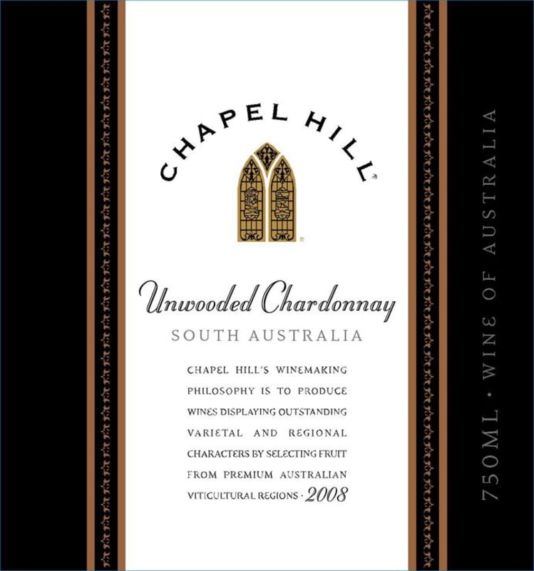 Chapel Hill Unwooded Chardonnay 2008 Front Label