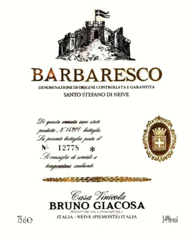 Bruno Giacosa Barbaresco 2011 Front Label