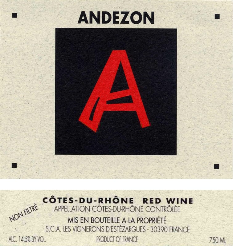Domaine d'Andezon Cotes du Rhone La Granacha 2013 Front Label