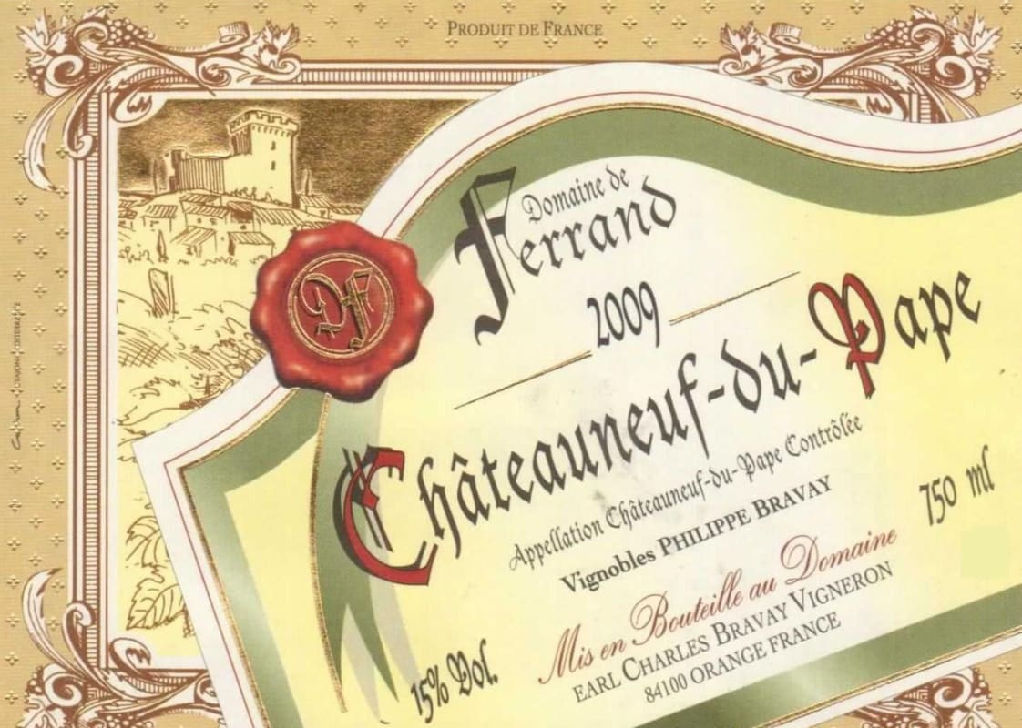 Domaine de Ferrand Chateauneuf-du-Pape 2009 Front Label