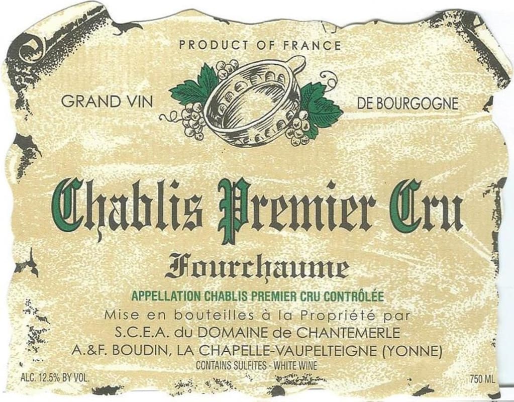 Domaine de Chantemerle Chablis Fourchaume Premier Cru 2015 Front Label
