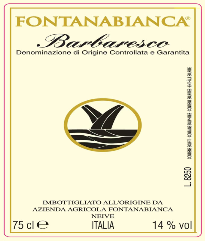 Fontanabianca Barbaresco 2008 Front Label