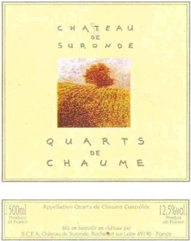 Chateau de Suronde Quarts de Chaume 2004 Front Label