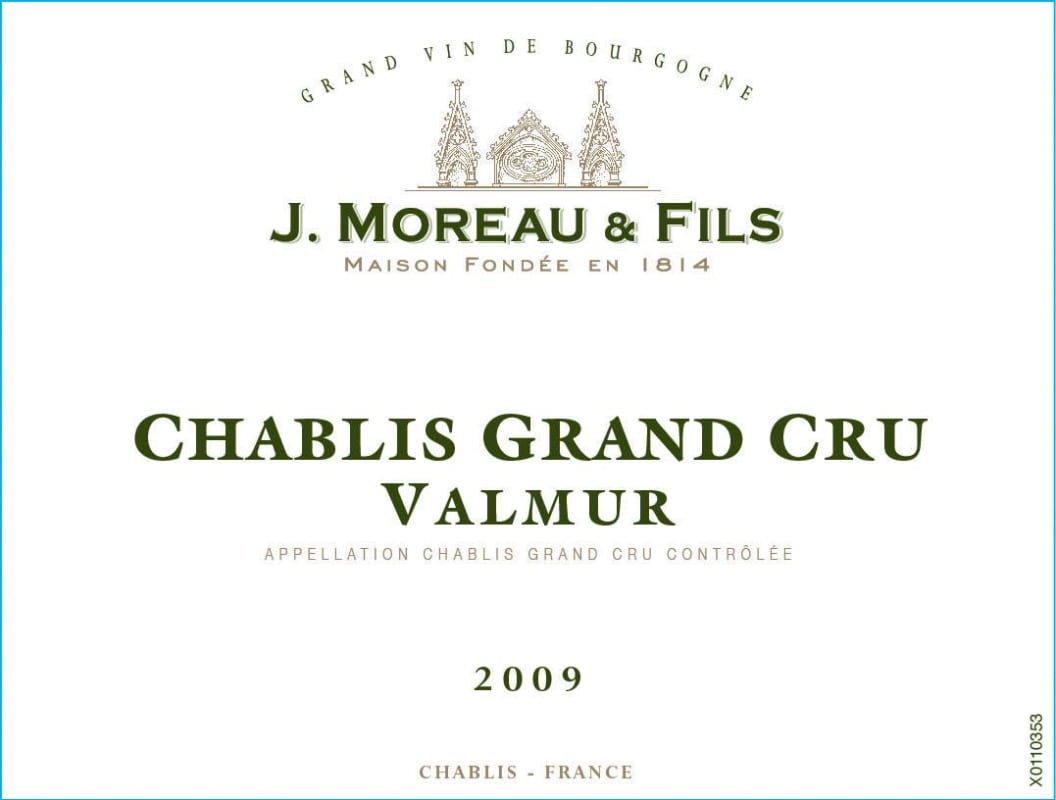J. Moreau & Fils Chablis Valmur Grand Cru 2009 Front Label