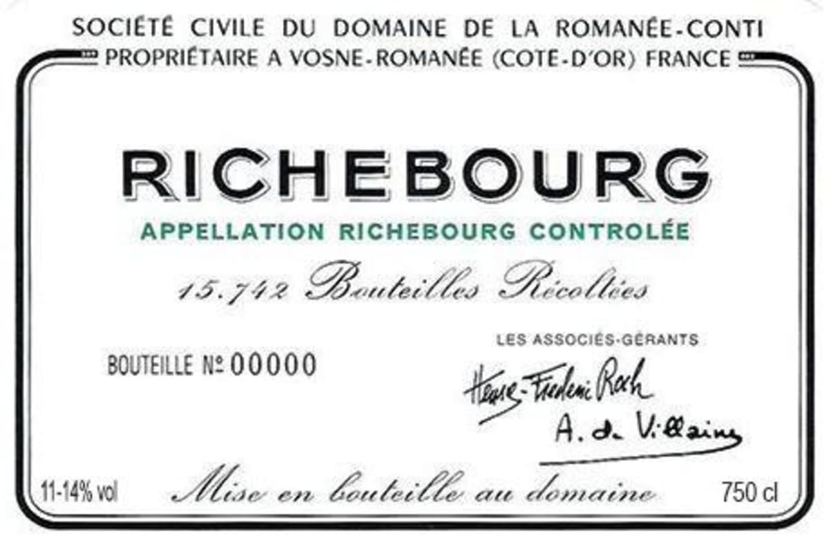 Domaine de la Romanee-Conti Richebourg Grand Cru 2008 Front Label