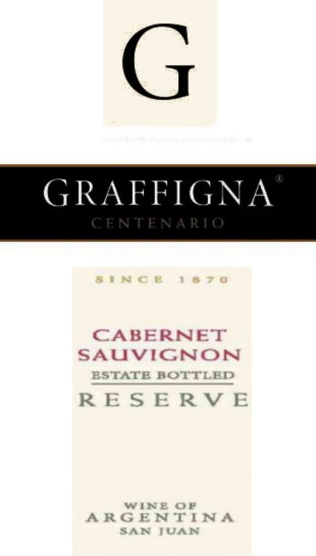 Graffigna Centenario Reserve Cabernet Sauvignon 2012 Front Label