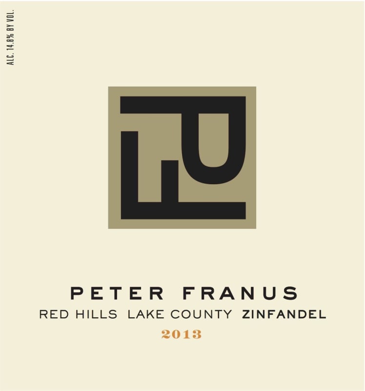 Franus Red Hills Zinfandel 2013 Front Label