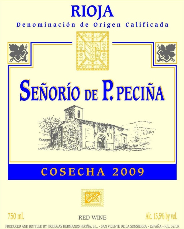 Hermanos Pecina Senorio 2009 Front Label
