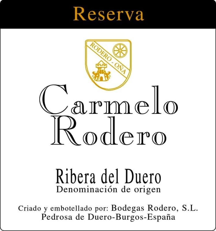 Carmelo Rodero Riserva 2007 Front Label