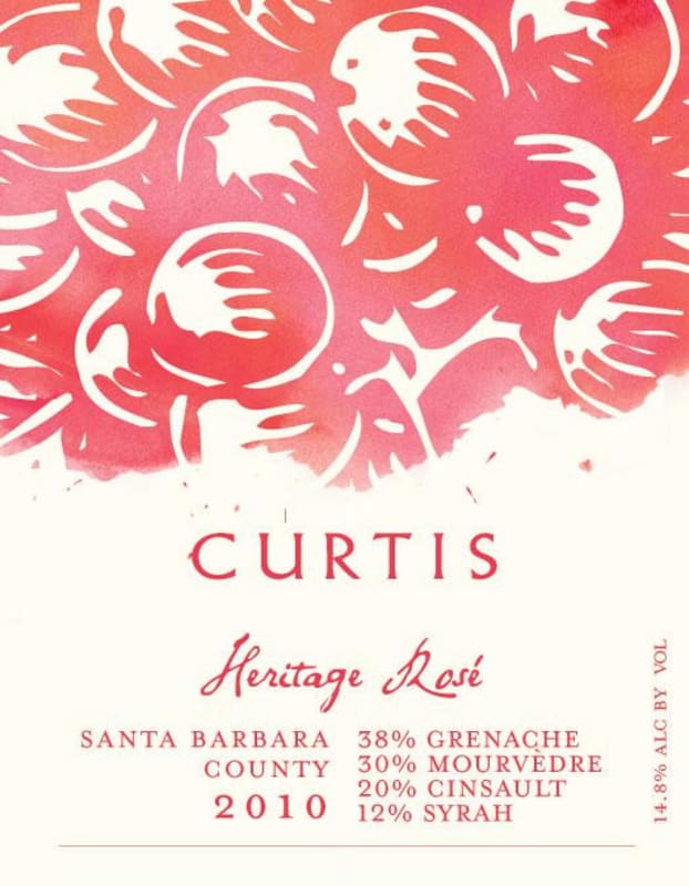 Curtis Santa Barbara County Heritage Rose 2010 Front Label