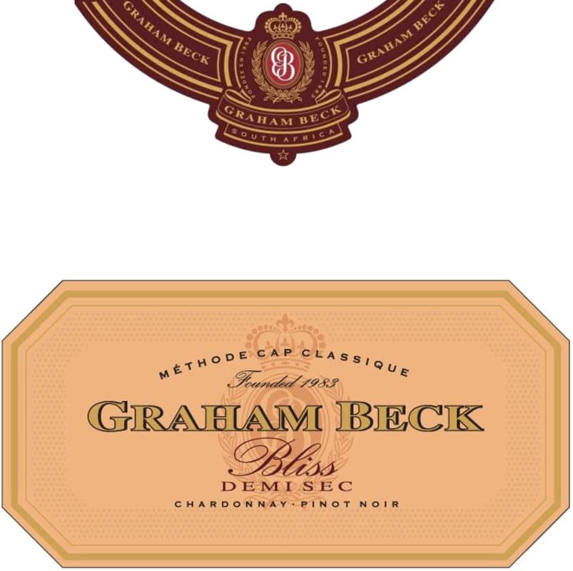 Graham Beck Bliss Demi Sec 2015 Front Label