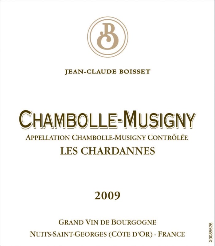 Jean-Claude Boisset Chambolle-Musigny Les Chardannes 2009 Front Label