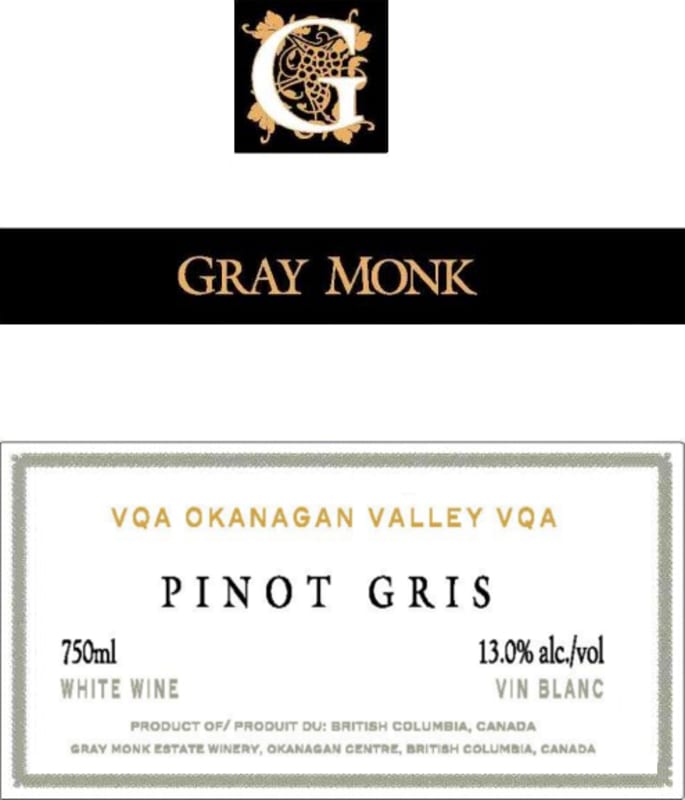 Gray Monk Pinot Gris 2004 Front Label
