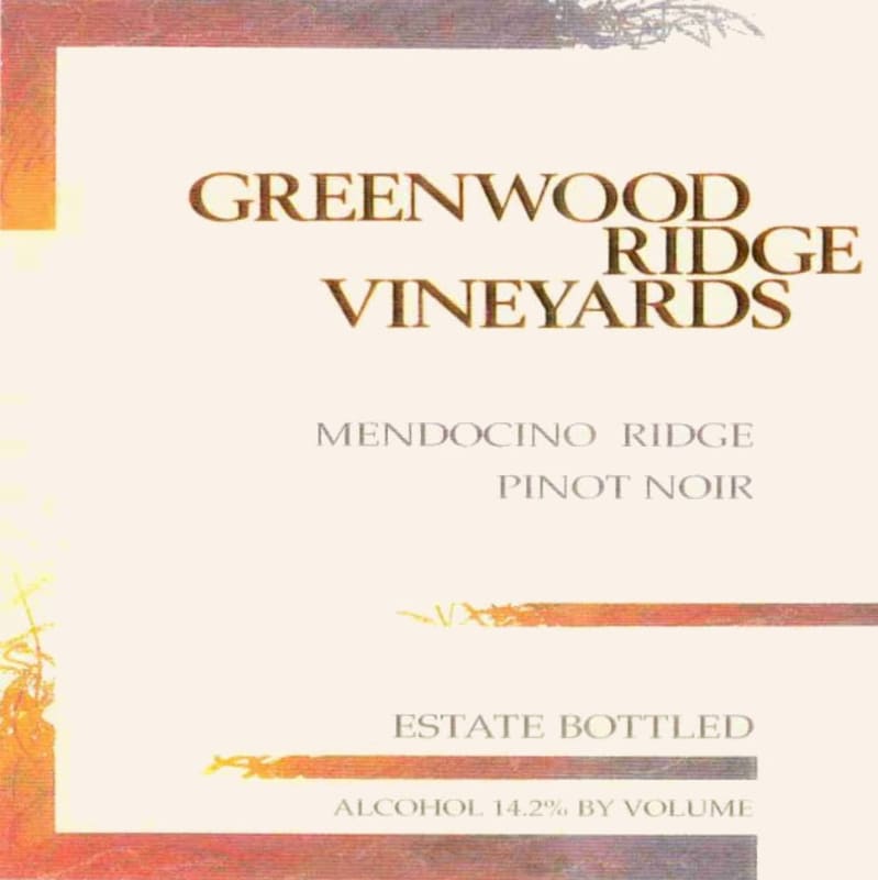 Greenwood Ridge Pinot Noir 2009 Front Label