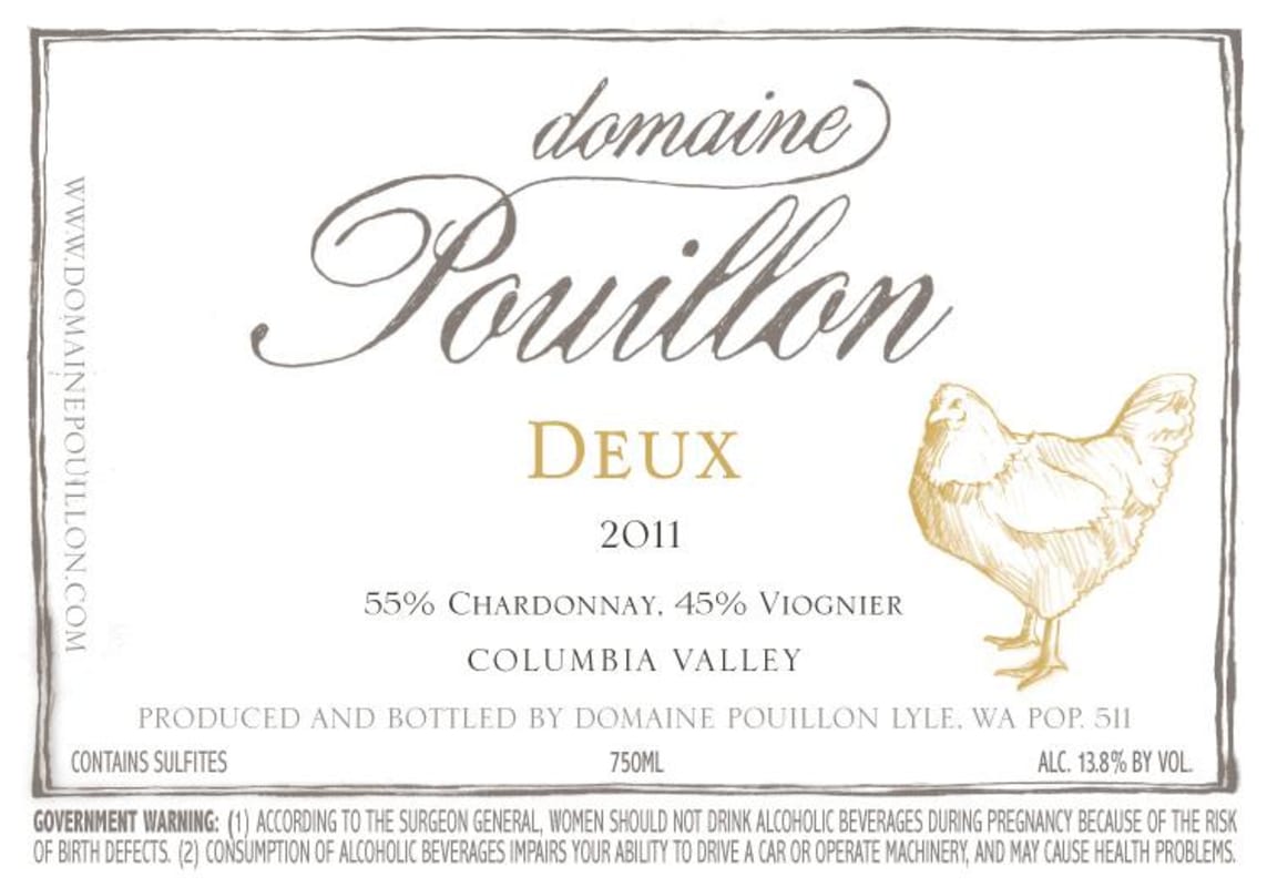 Domaine Pouillon Deux Chardonnay Viognier 2011 Front Label