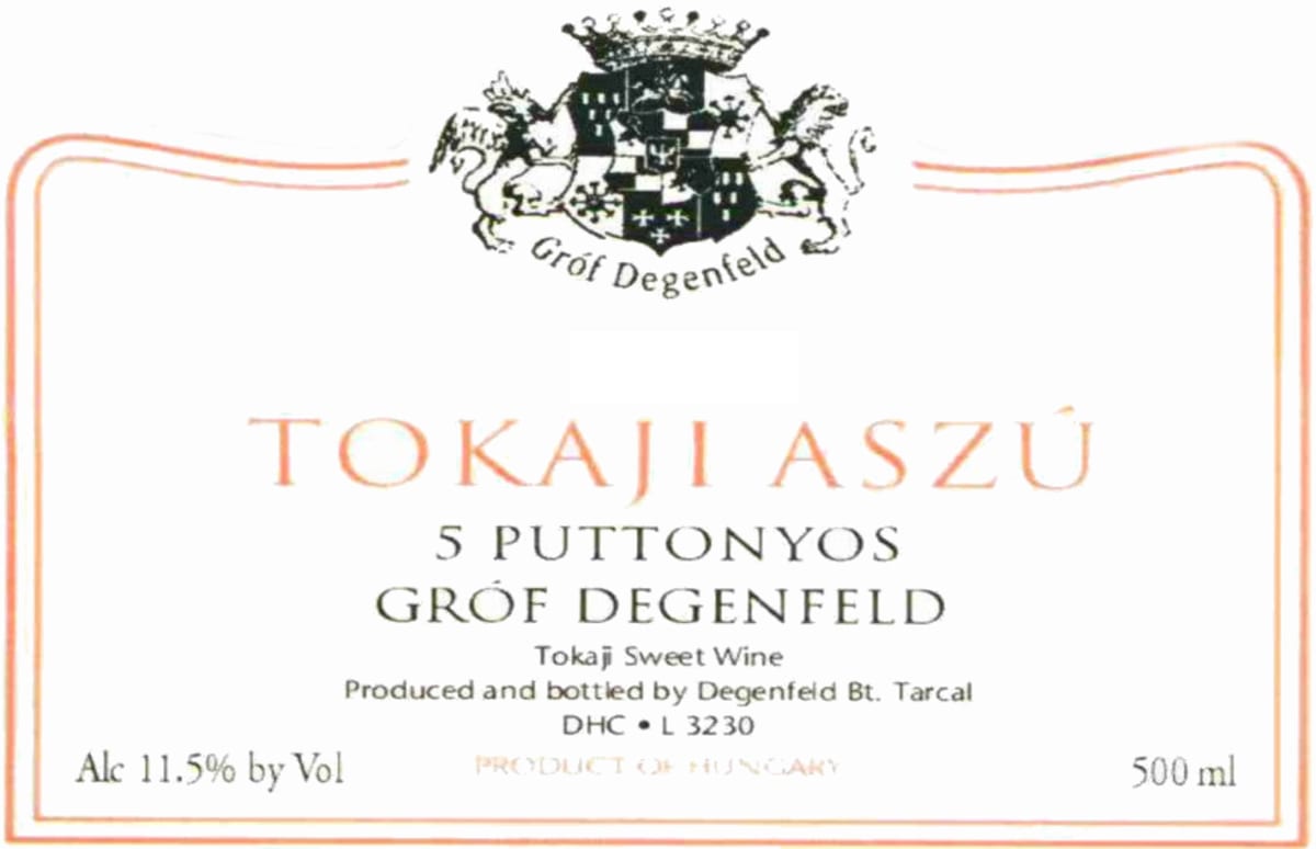 Grof Degenfeld Tokaji Aszu 5 Puttonyos 2004 Front Label