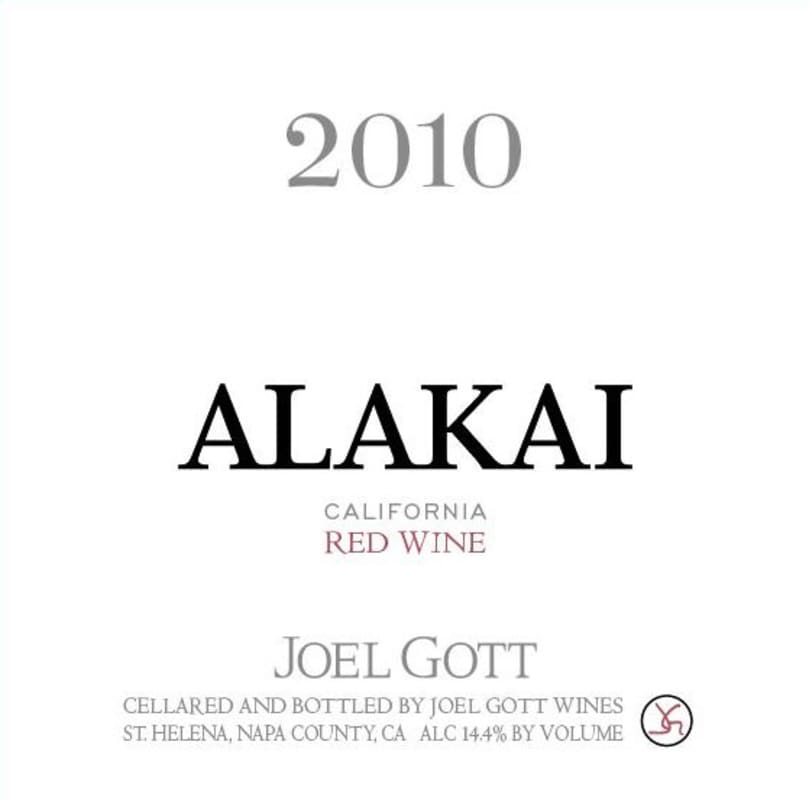 Joel Gott Alakai Grenache 2010 Front Label