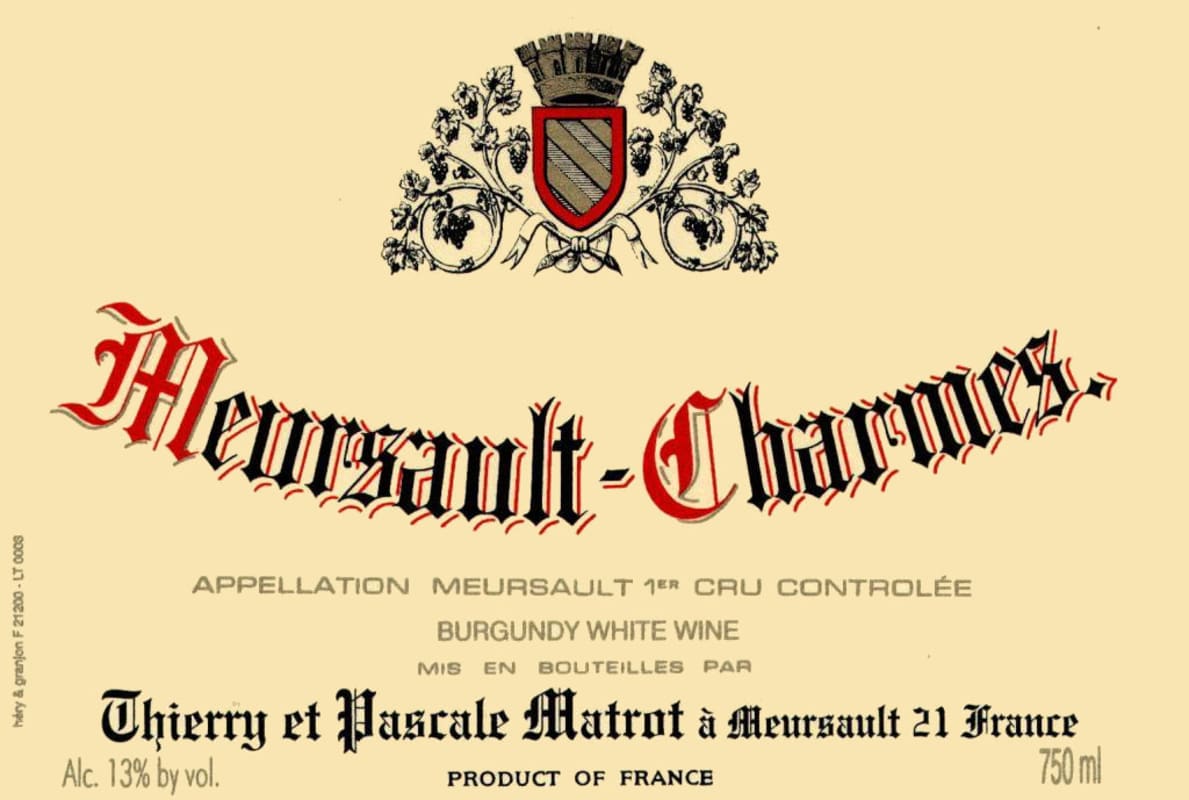 Domaine Matrot Meursault Charmes Premier Cru 2011 Front Label