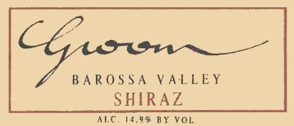 Groom Shiraz 2012 Front Label