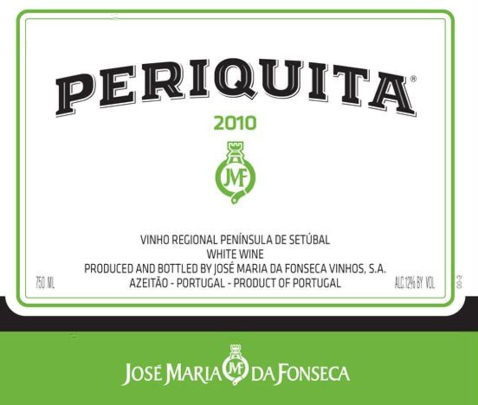 Jose Maria Da Fonseca Periquita White 2010 Front Label