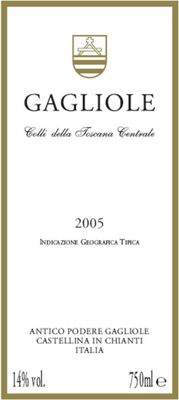 Gagliole Colli della Toscana Centrale Rosso 2005 Front Label