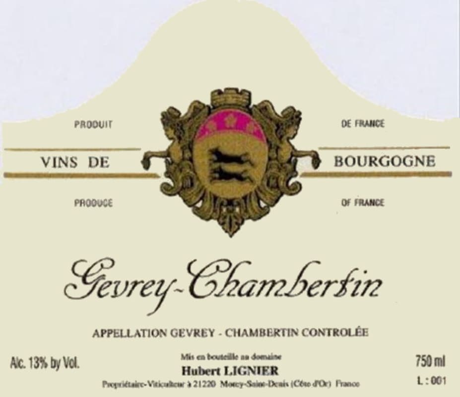 Hubert Lignier Gevrey-Chambertin 2010 Front Label