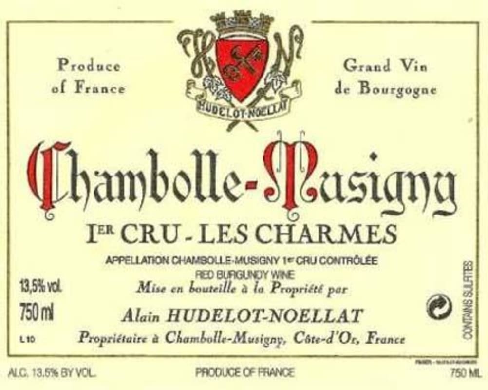 Hudelot-Noellat Chambolle-Musigny Les Charmes Premier Cru 2013 Front Label