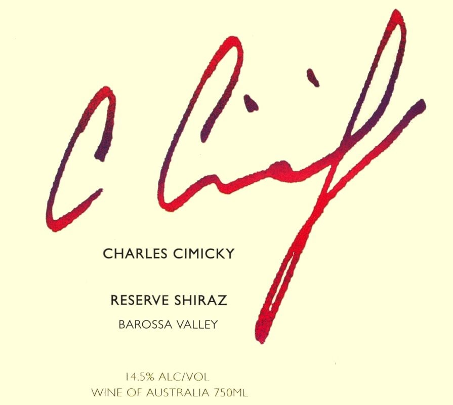 Cimicky Reserve Shiraz 2006 Front Label