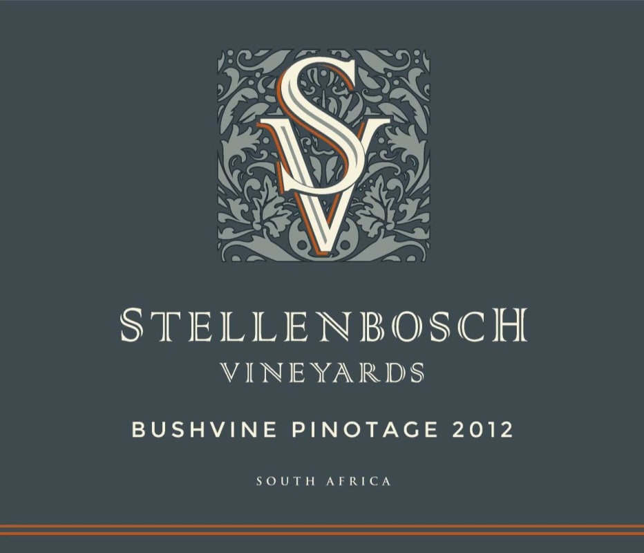 Stellenbosch Vineyards SV Bushvine Pinotage 2012 Front Label