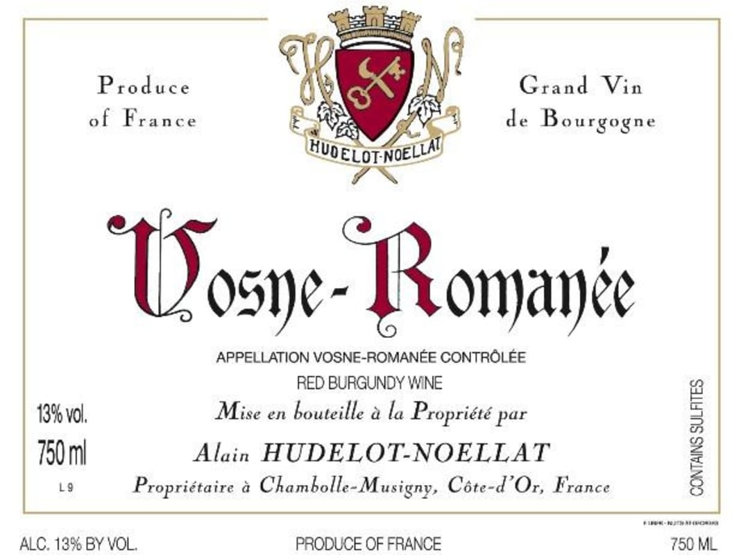 Hudelot-Noellat Vosne-Romanee 2009 Front Label