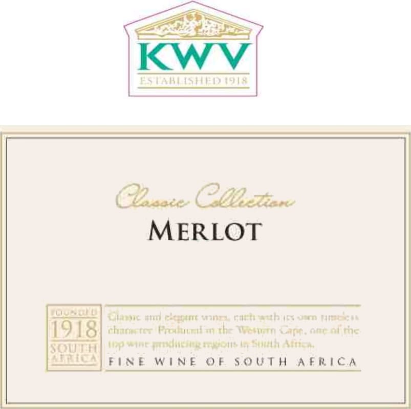 KWV Merlot 2015 Front Label